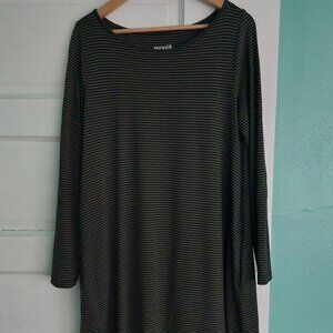 Wool& Rowena in Green and Black Stripe Size Large